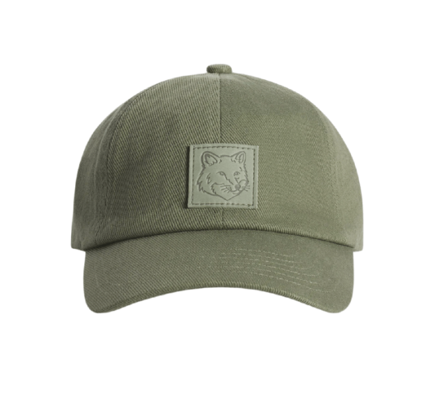 BOLD FOX HEAD LEATHER PATCH 6P CAP - Bay leaf