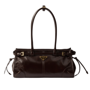Prada Bonnie medium leather handbag - Dark Brown