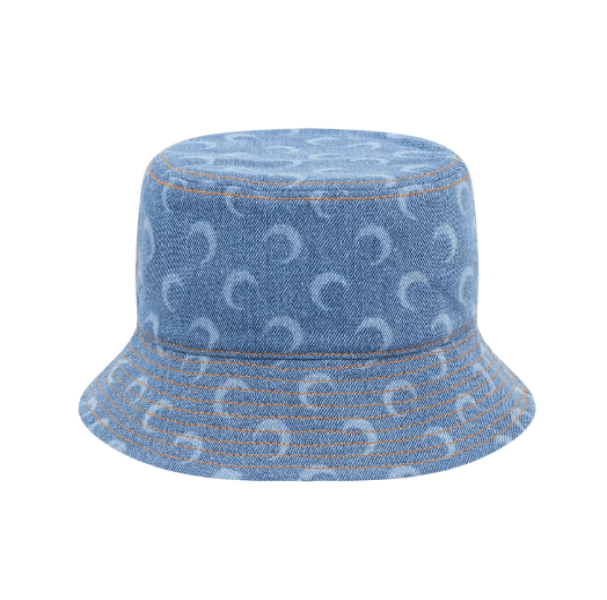 MOON LASER DENIM BUCKET HAT LIGHT BLUE