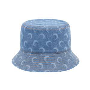 MOON LASER DENIM BUCKET HAT LIGHT BLUE