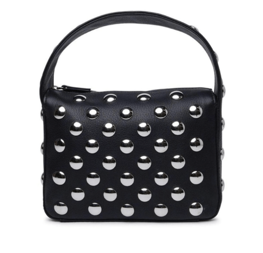 SARA Studded Leather Shoulder Bag