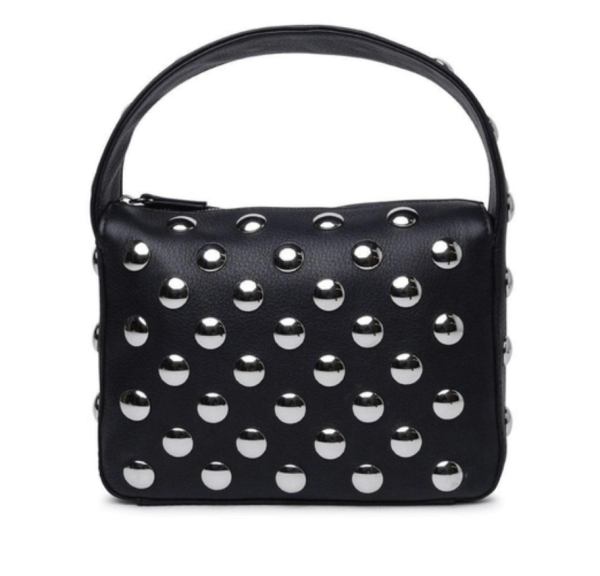 SARA Studded Leather Shoulder Bag