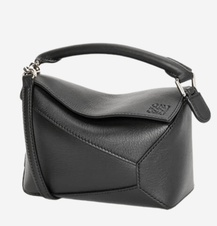 Mini Puzzle Edge bag in classic calfskin - BLACK 