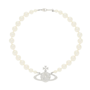 Vivienne Westwood Pearl Bas Relief Necklace Cream