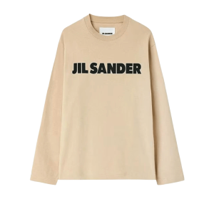 (W) Jil Sander Logo Long Sleeve T-Shirt Dark Sand