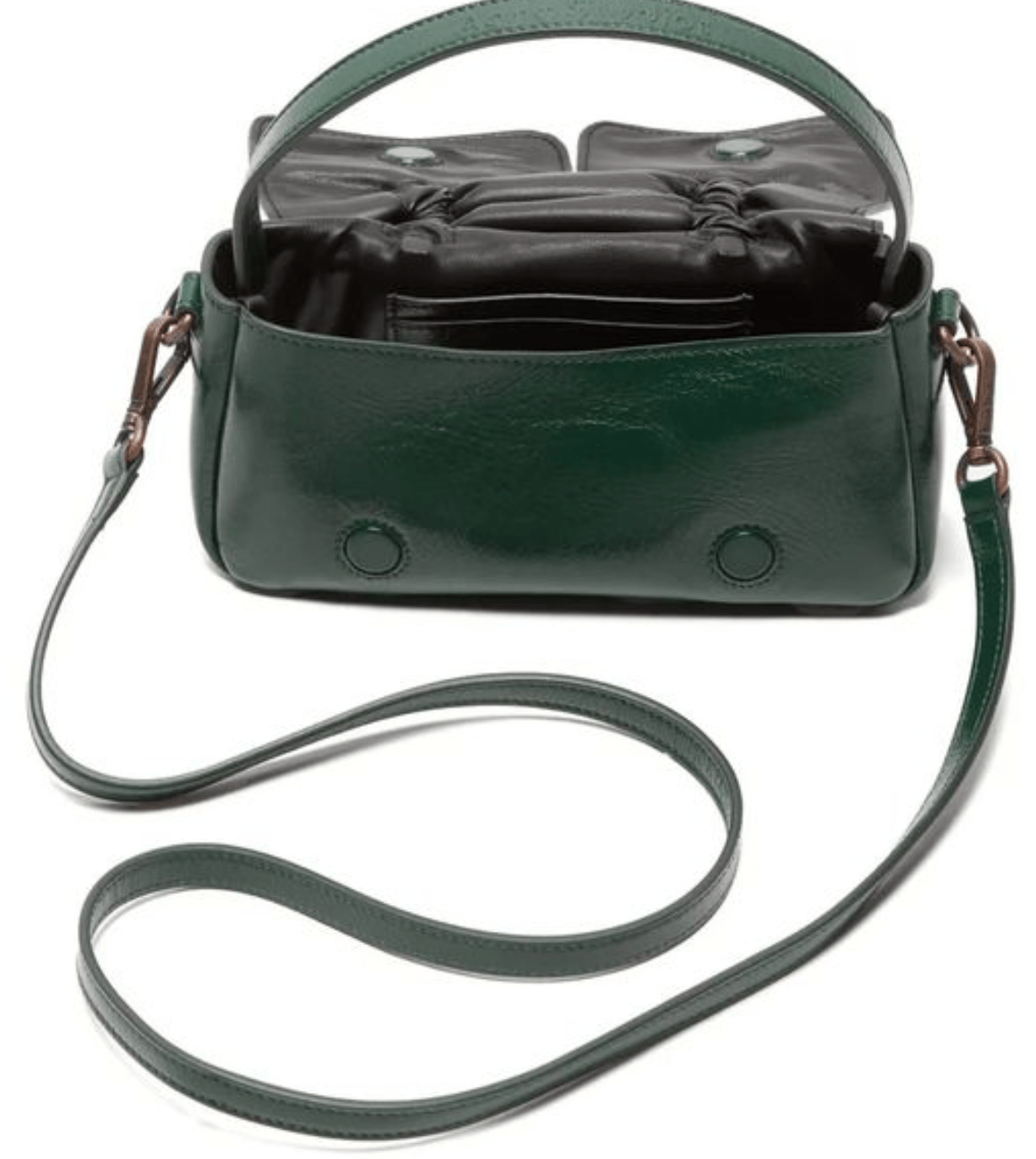 Multi-pocket calfskin micro crossbody bag