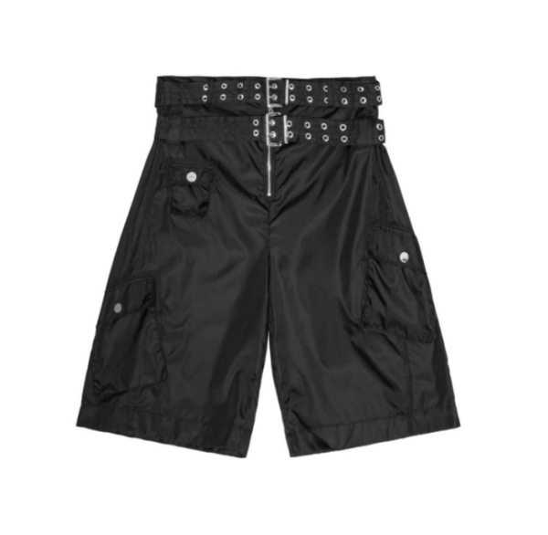 Double belt detail bermuda shorts