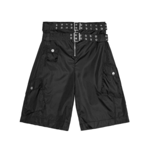 Double belt detail bermuda shorts