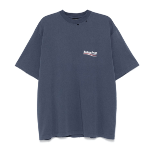 Large Fit Short Sleeve T-Shirt - Washed Blue:White