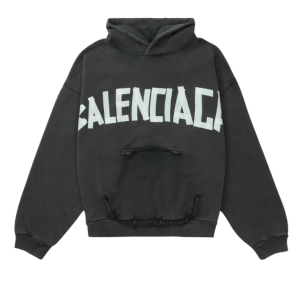 New Tape Type Large Fit Ribbed Pocket Hoodie