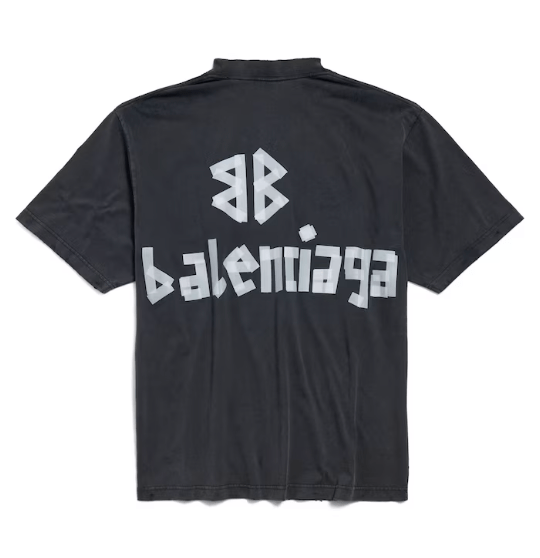 New Tape Type Medium Fit Short Sleeve T-Shirt - Fade Black 