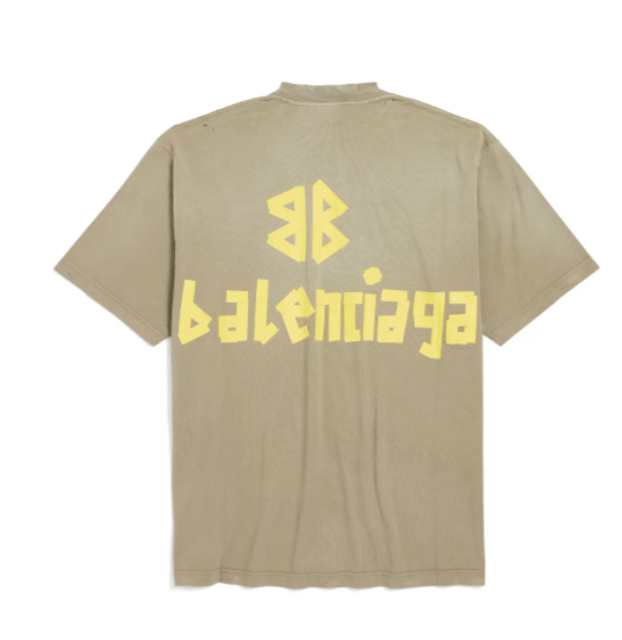 Tape type medium fit short sleeve t-shirt Green 