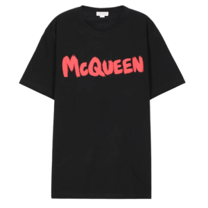 Red Graffiti Point Short Sleeve T-Shirt - Black