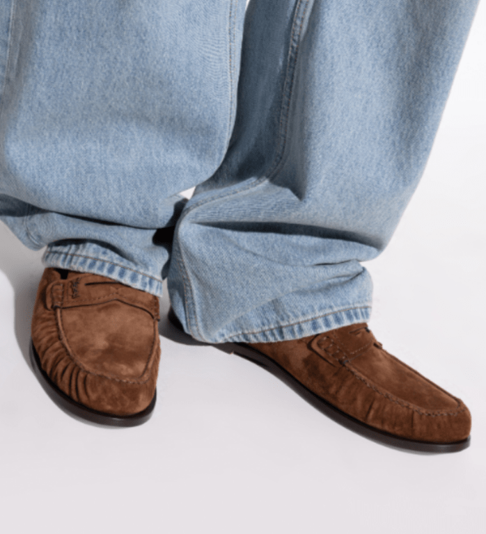 Saint Laurent BROWN Suede loafers shoes