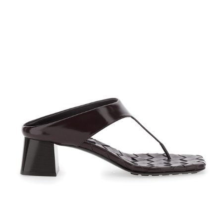 Intrecciato leather sandal heel