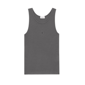 Cassandra Logo Embroidered Ribbed Cotton Tank Top