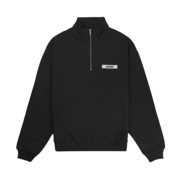Le Camion New Grosgrain Half Zip Up Man to Man - Black 