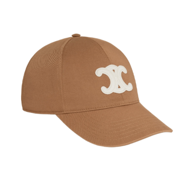 Celine Triomphe Baseball Cap in Cotton Toffee