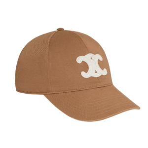 Celine Triomphe Baseball Cap in Cotton Toffee