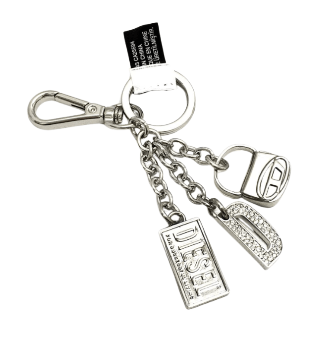 DIESEL Keychain Dr-Keyring Charm in Metallic
