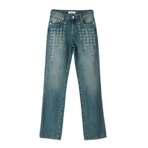 EMILY EYELET FINISHED DENIM PANTS