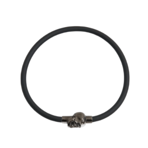 Alexander McQueen Rubber Cord Skull Bracelet Black
