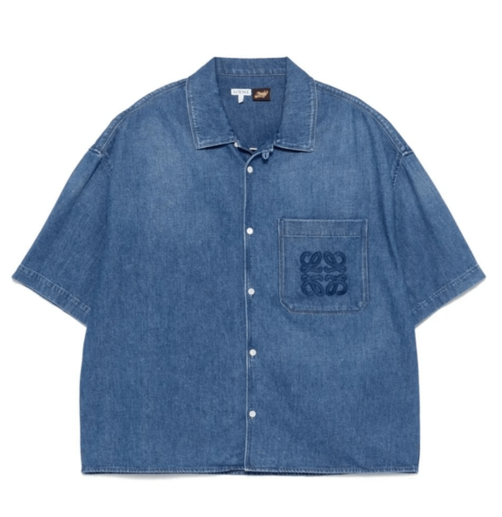 Loewe Anagram Denim Short Sleeve Shirt