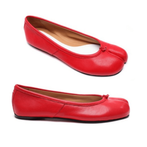 (W) Maison Margiela Tabi Ballerina Shoes Red