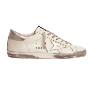 Golden Goose Superstar White Silver Heel Tab Sneakers