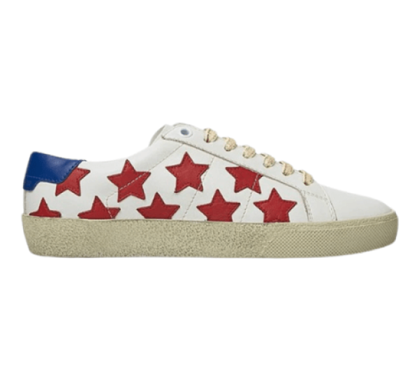 (W) Saint Laurent Classic Star Sneakers White Red