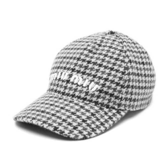 MIU MIU SHETLAND TARTAN WOOL CAP