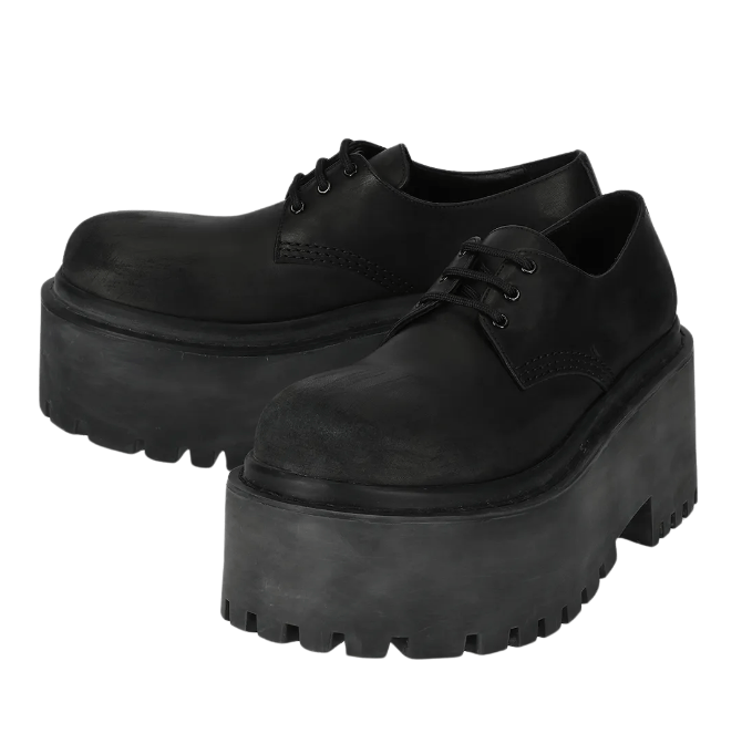 Strike Platform Derby Shoes - Black 