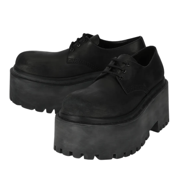 Strike Platform Derby Shoes - Black 