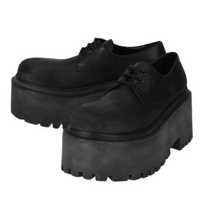 Strike Platform Derby Shoes - Black 