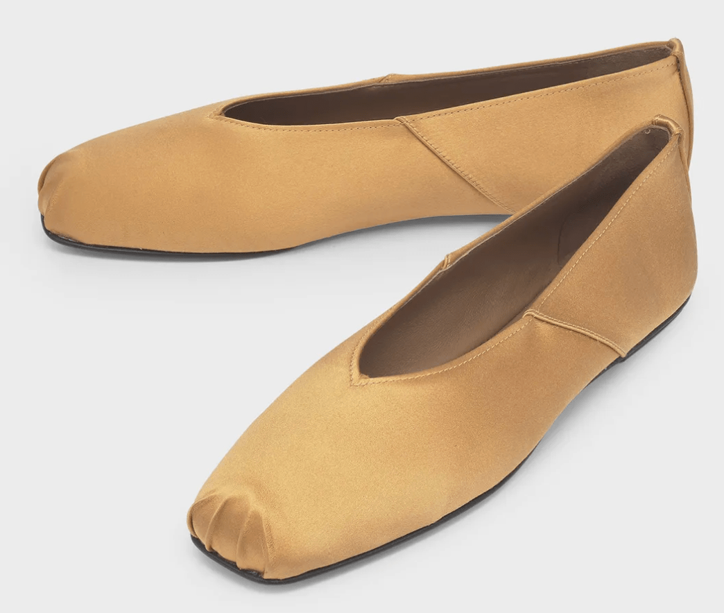 Satin Ballet Flats - Sand 