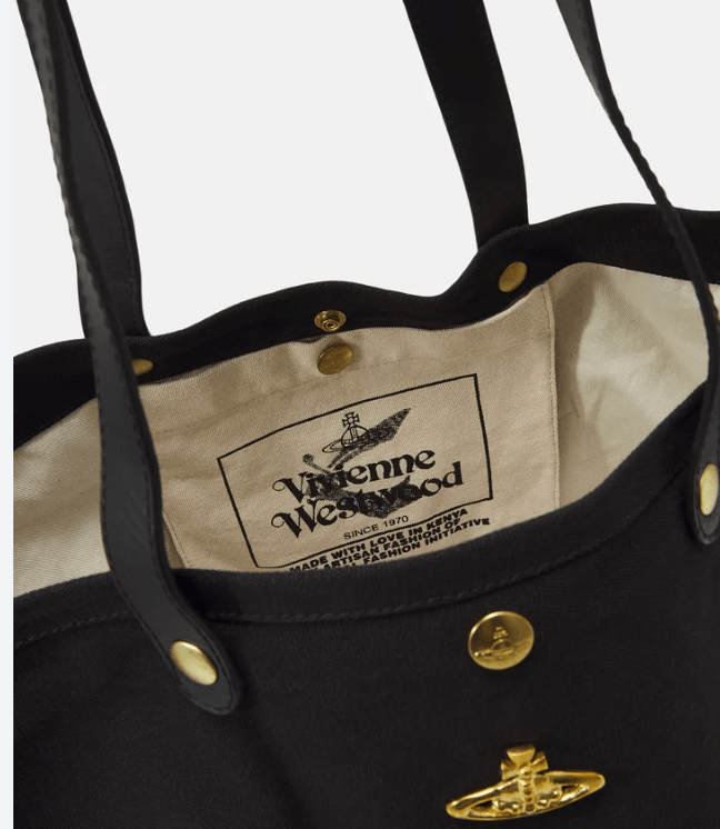Canvas Utility Shopper Tote Bag Black