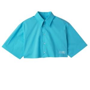 Number Logo Crop Short Sleeve Shirt - Bright Blue 