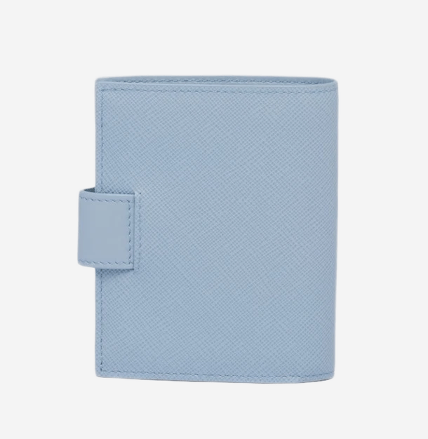 Prada Small Saffiano Leather Wallet Light Blue