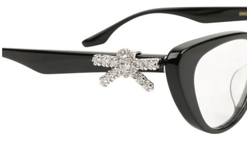 SHUSHU/TONG YVMIN Side Crystal Bow Embellished Glasses
