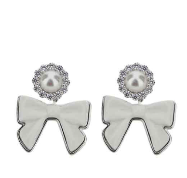 SHUSHU/TONG YVMIN Ceramic Bow Decoration Earrings