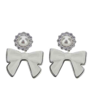 SHUSHU/TONG YVMIN Ceramic Bow Decoration Earrings