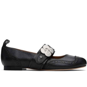 SHUSHU/TONG Round toe black flat shoes