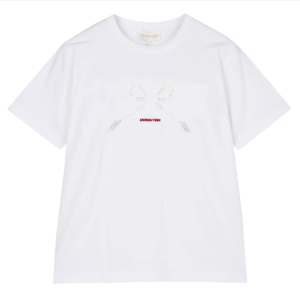 SHUSHU/TONG Logo lace patchwork t-shirt
