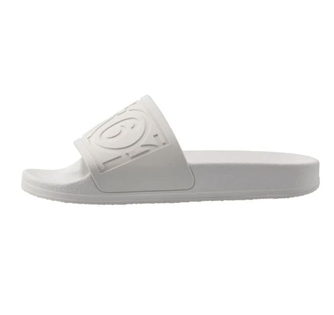 MM6 MAISON MARGIELA LOGO RUBBER SLIDES WHITE