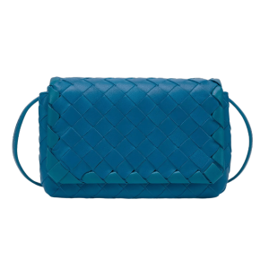 Bottega Veneta Mini Intrecciato Crossbody Bag - Blue 