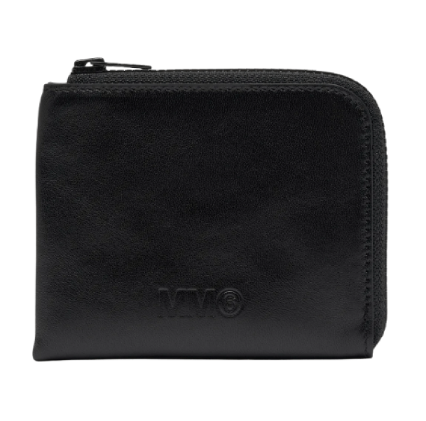MM6 Black Logo Zip-Around Wallet