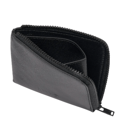 MM6 Black Logo Zip-Around Wallet
