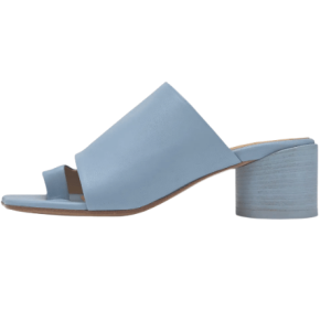 Women's Leather Heeled Sandals – Light Blue