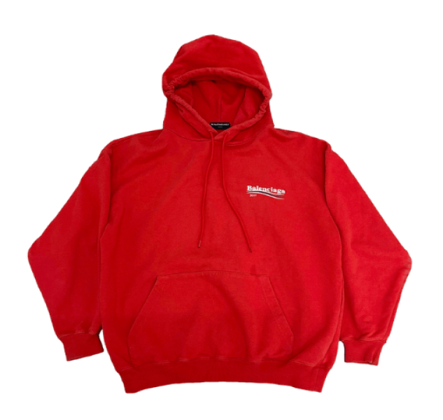 Balenciaga Political Campaign Large Fit Hoodie Red