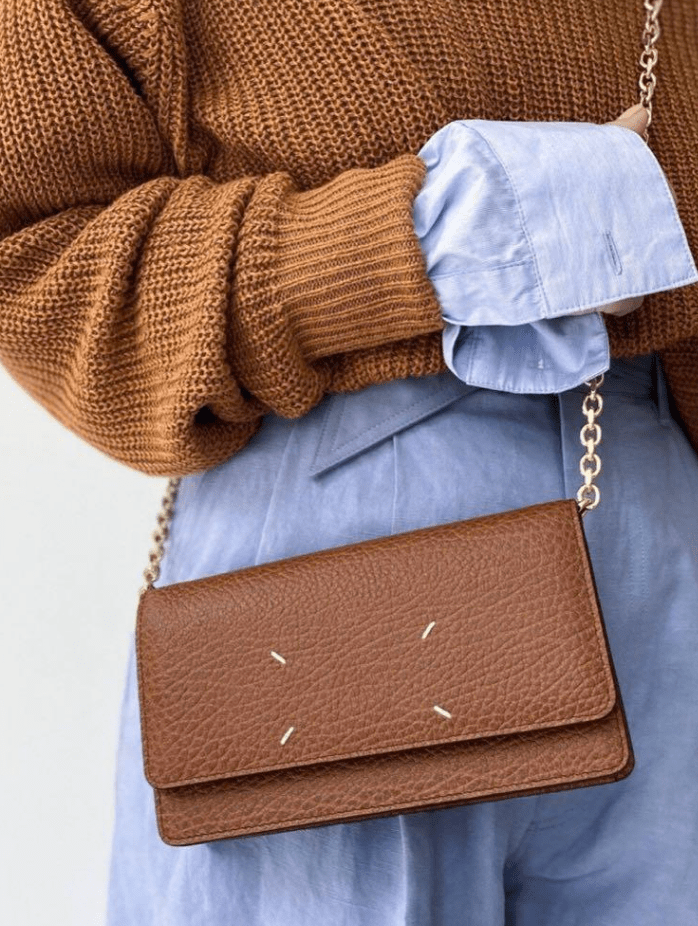 Maison Margiela Four Stitches Chain Flap Wallet Brown